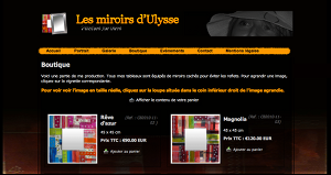 Exemple de boutique : les miroirs d'Ulysse