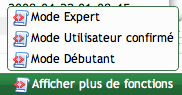 Bouton "afficher plus de fonctions" dans la cr&eacute;ation de site